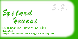 szilard hevesi business card